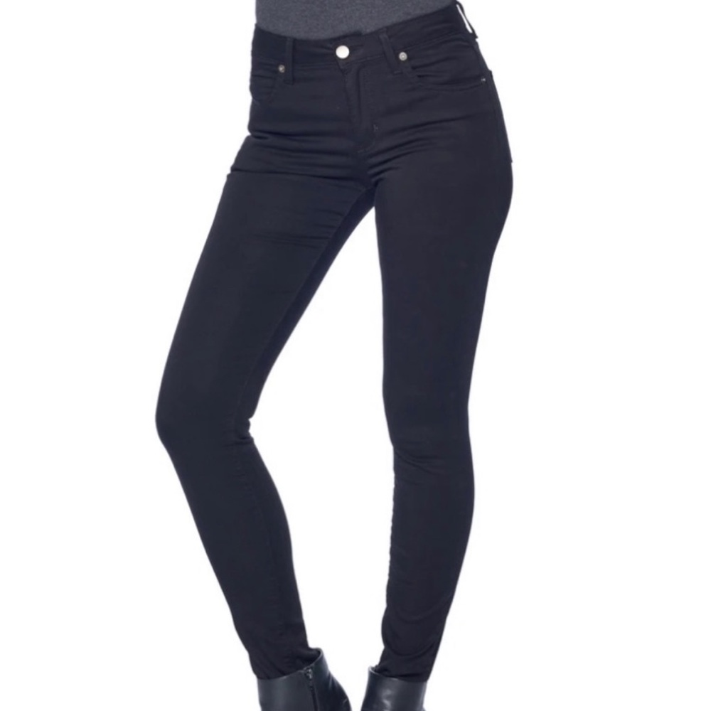 Aviator Black Wash Denim Mid Rise Skinny Jeans